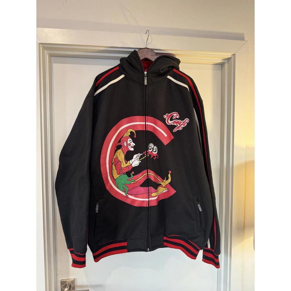 VINTAGE COOGI JESTER JOKER 69 FULL FACE ZIP HOODIE SIZE 4XL